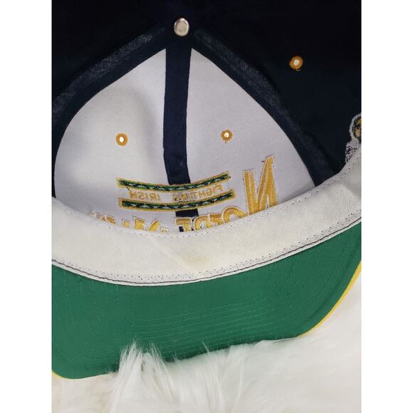 Vintage 90s Spellout Notre Dame Snapback Cap Hat Fighting Irish‎ Embroidered - Picture 7 of 9